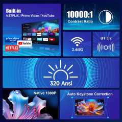 MagCubic преносим мултимедиен проектор Portable Multimedia Projector HY320NTV - 4K, Android 13, Wi-Fi, Bluetooth 5.2