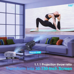 MagCubic преносим мултимедиен проектор Portable Multimedia Projector HY320 - 4K, Android 11, Wi-Fi, Bluetooth 5.0