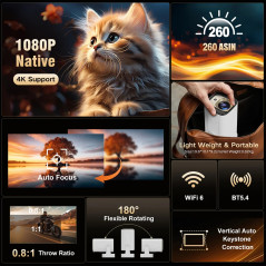 MagCubic преносим мултимедиен проектор Portable Multimedia Projector HY310 - 4K, Android 11, Wi-Fi, Bluetooth 5.4