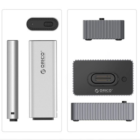 Orico външна кутия за диск/докинг станция Storage - Case/Docking Station - M.2 NVMe/NGFF - IT18C3-GY