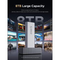 Orico външна кутия за диск/докинг станция Storage - Case/Docking Station - M.2 NVMe/NGFF - IT18C3-GY