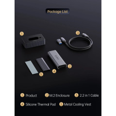 Orico външна кутия за диск/докинг станция Storage - Case/Docking Station - M.2 NVMe/NGFF - IT18C3-GY