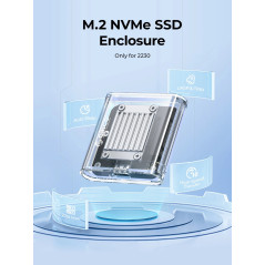 Orico външна кутия за диск Storage - Case - M.2 2230 NVMe - TC20-M2-10G-GY-BP - 10Gbps, Gray