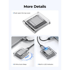Orico външна кутия за диск Storage - Case - M.2 2230 NVMe - TC20-M2-10G-GY-BP - 10Gbps, Gray
