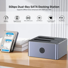 Unitek докинг станция Storage - HDD Dock - 2 BAY - Y-3026GY01-EU