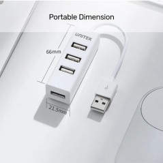 Unitek хъб USB 2.0 HUB 4 port White - Y-2146