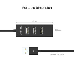 Unitek хъб USB 2.0 HUB 4 port - Y-2140