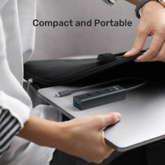 Unitek хъб HUB USB-C 4 port - 4 x USB3.0 Black - Y-3089Z01