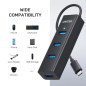 Unitek хъб HUB USB-C 4 port - 4 x USB3.0 Black - Y-3089Z01
