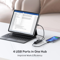 Unitek хъб HUB USB-C 4 port - 4 x USB3.0 Black - Y-3089Z01
