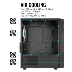 AeroCool кутия Case mATX - Trinity Mini-G-BK-v3 - 3 fans included, Tempered Glass
