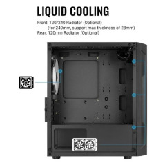 AeroCool кутия Case mATX - Trinity Mini-G-BK-v3 - 3 fans included, Tempered Glass