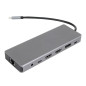 VCom докинг станция Docking Station USB-C 13-in-1 - CU4706 - HDMI x 2, DP, USB3.0 x 3, USB-C, USB2.0, RJ45, SD/TF, PD100W, Audio