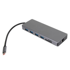 VCom докинг станция Docking Station USB-C 13-in-1 - CU4706 - HDMI x 2, DP, USB3.0 x 3, USB-C, USB2.0, RJ45, SD/TF, PD100W, Audio