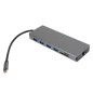 VCom докинг станция Docking Station USB-C 13-in-1 - CU4706 - HDMI x 2, DP, USB3.0 x 3, USB-C, USB2.0, RJ45, SD/TF, PD100W, Audio