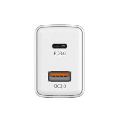 Genius бързо зарядно Fast Charger PD-20AC - 20W, USB-A, USB-C, PD3.0, QC3.0, White