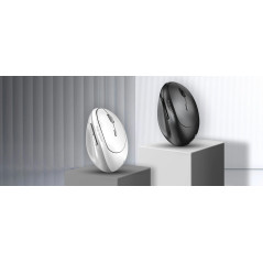 Genius вертикална безжична мишка Vertical Mouse wireless Ergo 8350S - Silent, AI, Bluetooth, 2.4G, Dark Grey