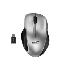 Genius безжина безшумна мишка Mouse Wireless Silent - Ergo 8200S Silver - Silent, 2.4GHz, USB-C receiver