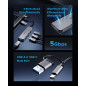 Orico хъб HUB USB-C/A 4 port - USB3.0 x 1, SD/TF x 2, USB2.0 x 2, USB-C x 2, Aluminium - YSA6-U3-GY Orico хъб HUB USB-C/A 4 port - USB3.0 x 1, SD/TF x 2, USB2.0 x 2, USB-C x 2, Aluminium - YSA6-U3-GY