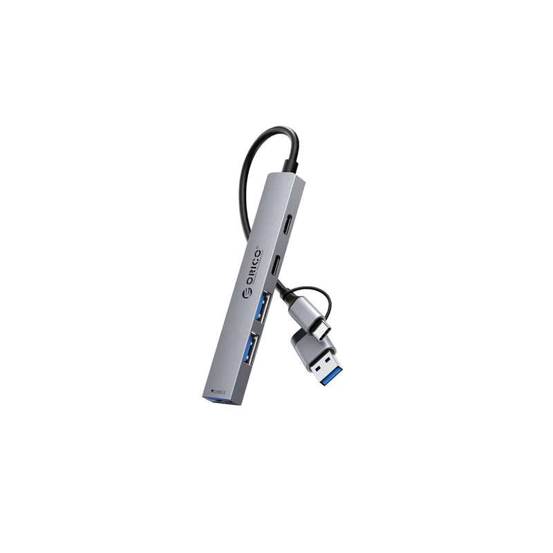 Orico хъб HUB USB-C 5 port - USB3.0 x 1, USB2.0 x 2, USB-C x 2, Aluminium - YSA4-U2-GY Orico хъб HUB USB-C 5 port - USB3.0 x 1, USB2.0 x 2, USB-C x 2, Aluminium - YSA4-U2-GY