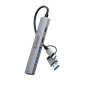 Orico хъб HUB USB-C 5 port - USB3.0 x 1, USB2.0 x 2, USB-C x 2, Aluminium - YSA4-U2-GY Orico хъб HUB USB-C 5 port - USB3.0 x 1, USB2.0 x 2, USB-C x 2, Aluminium - YSA4-U2-GY