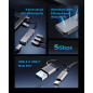 Orico хъб HUB USB-C/USB-A 7 port - USB-C x 2, USB3.0 x 1, USB2.0 x 4, Aluminium - YSA7-U3-GY Orico хъб HUB USB-C/USB-A 7 port - USB-C x 2, USB3.0 x 1, USB2.0 x 4, Aluminium - YSA7-U3-GY