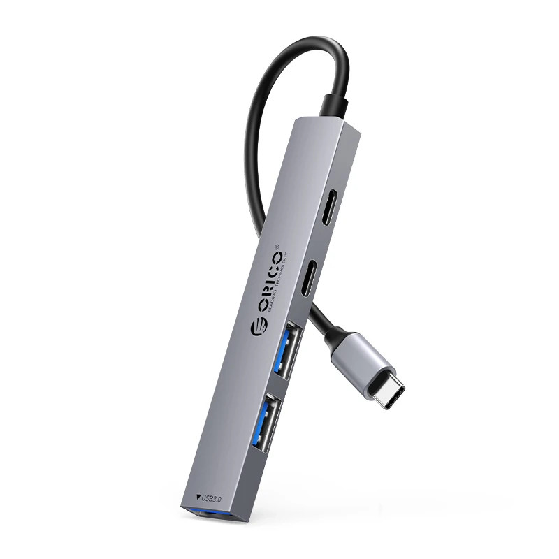 Orico хъб HUB USB-C 5 port - USB3.0 x 1, USB2.0 x 2, USB-C x 2, Aluminium - YSB4-U2-GY Orico хъб HUB USB-C 5 port - USB3.0 x 1, USB2.0 x 2, USB-C x 2, Aluminium - YSB4-U2-GY