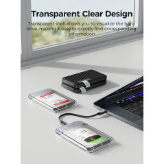 Orico външна кутия за диск Storage - Case - 2.5 inch 5Gbps USB-C Transparent - TX25C3-GY-BP
