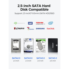Orico външна кутия за диск Storage - Case - 2.5 inch 5Gbps USB-C Transparent - TX25C3-GY-BP