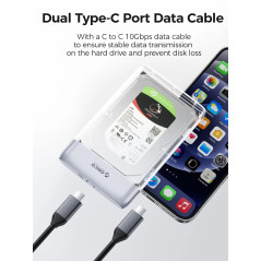 Orico външна кутия за диск Storage - Case - 2.5 inch 5Gbps USB-C Transparent - TX25C3-GY-BP