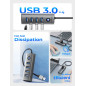 Orico хъб HUB USB3.0 4 port, Aluminium, Grey - PDD4U-U3-015-GY Orico хъб HUB USB3.0 4 port, Aluminium, Grey - PDD4U-U3-015-GY