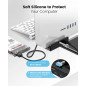 Orico хъб USB 3.0 HUB Clip Type 4 port - aux Micro-USB power input, Black - MH4PU-P-BK Orico хъб USB 3.0 HUB Clip Type 4 port - aux Micro-USB power input, Black - MH4PU-P-BK