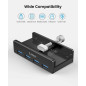 Orico хъб USB 3.0 HUB Clip Type 4 port, Black - MH4PU-BK Orico хъб USB 3.0 HUB Clip Type 4 port, Black - MH4PU-BK