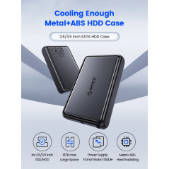 Orico кутия за диск Storage - Case - 3.5 inch USB-C black - DDL35-C3-EU-BK