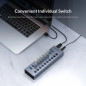 Orico хъб USB3.0 HUB 7 port with Power Adapter, On/Off buttons, Aluminium - BT2U3-7AB-EU-GY Orico хъб USB3.0 HUB 7 port with Power Adapter, On/Off buttons, Aluminium - BT2U3-7AB-EU-GY