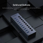 Orico хъб USB3.0 HUB 7 port with Power Adapter, On/Off buttons, Aluminium - BT2U3-7AB-EU-GY Orico хъб USB3.0 HUB 7 port with Power Adapter, On/Off buttons, Aluminium - BT2U3-7AB-EU-GY