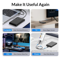 Orico кутия за диск Storage - Case - 2.5 inch USB-C - 2577C3-V1-BK