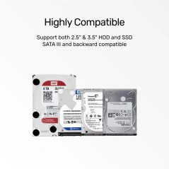 Unitek докинг станция Storage - HDD/SSD Dock - 2.5 and 3.5 inch USB3.0 - Y-1078