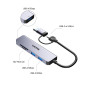 Unitek хъб HUB USB-C/USB-A 3 port uHUB P5+ - USB3.0 x 3, Card reader, Aluminium - H1320AGY01