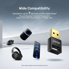 Unitek блутут адаптер Bluetooth 5.3 USB adapter, black - B105B