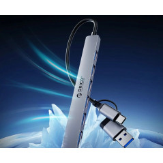 Orico хъб HUB USB-C/USB-A 7 port - USB3.0 x 1, USB2.0 x 6 - YSA2-U3-GY