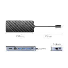 Orico докинг станция Portable Docking station M.2 SATA/NVMe - HDMI, USB3.2-A x 1, USB-C (10Gbps) x 1,USB-C (PD100W), USB2.0-A x 