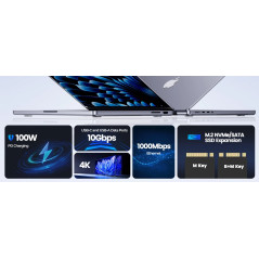 Orico докинг станция Portable Docking station M.2 SATA/NVMe - HDMI, USB3.2-A x 1, USB-C (10Gbps) x 1,USB-C (PD100W), USB2.0-A x 