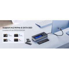 Orico докинг станция Portable Docking station M.2 SATA/NVMe - HDMI, USB3.2-A x 1, USB-C (10Gbps) x 1,USB-C (PD100W), USB2.0-A x 