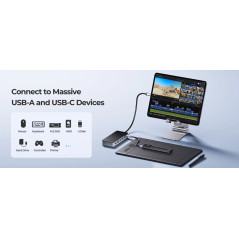 Orico докинг станция Portable Docking station M.2 SATA/NVMe - HDMI, USB3.2-A x 1, USB-C (10Gbps) x 1,USB-C (PD100W), USB2.0-A x 