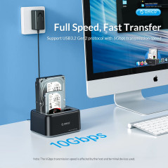 Orico докинг станция Storage - HDD/SSD Dock - 2 BAY 2.5/3.5 USB-C/USB-A - 6829C3-V1