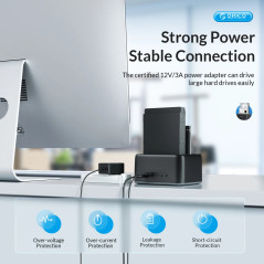 Orico докинг станция Storage - HDD/SSD Dock - 2 BAY 2.5/3.5 USB-C/USB-A - 6829C3-V1