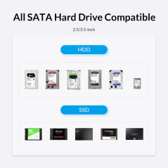 Orico докинг станция Storage - HDD/SSD Dock - 2 BAY 2.5/3.5 USB-C/USB-A - 6829C3-V1