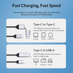 Orico докинг станция Storage - HDD/SSD Dock - 2 BAY 2.5/3.5 USB-C/USB-A - 6829C3-V1