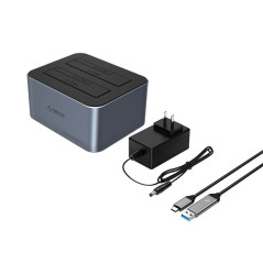 Orico докинг станция Storage - HDD/SSD Dock - 2 BAY Offline Clone 2.5/3.5 USB-C/USB-A - 6626C3-C-V1